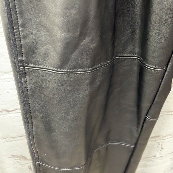David Lerner cuffed black faux leather jogger pants medium - Picture 4 of 8